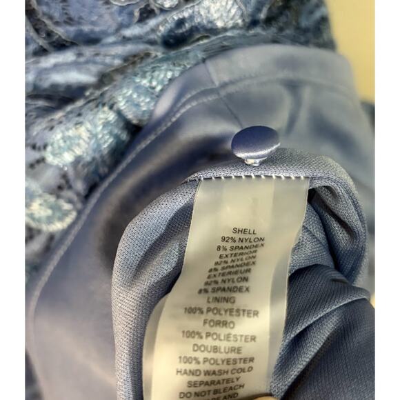 Vince Camuto Blue Sequin Lace Sleeveless Sheath Dress Size 4 - Picture 10 of 10